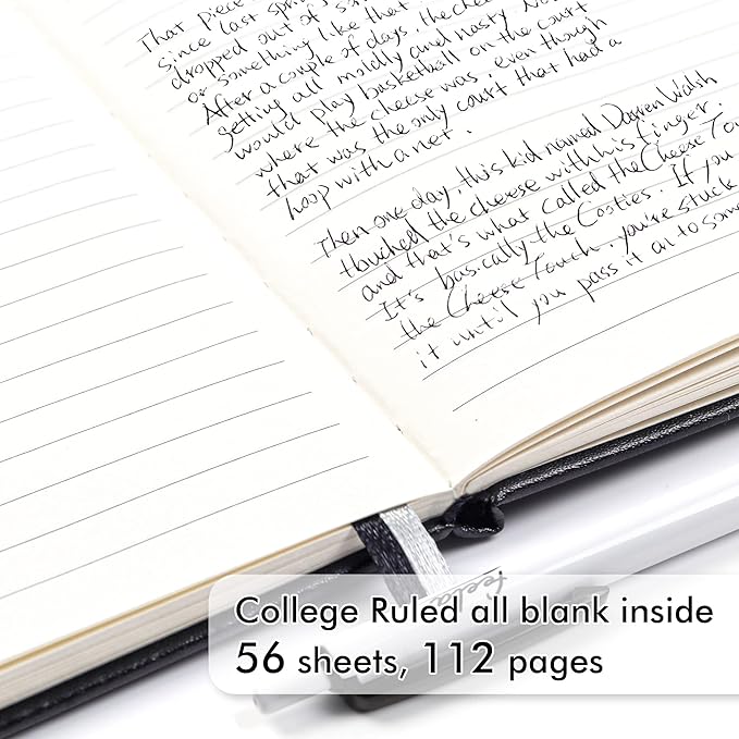 feela 3 Pack Pocket Notebook Journals with 3 Black Pens, A6 Mini Cute Small Journal Notebook Bulk Hardcover College Ruled Notepad with Pen Holder for Office School Supplies, 3.5”x 5.5”, Black