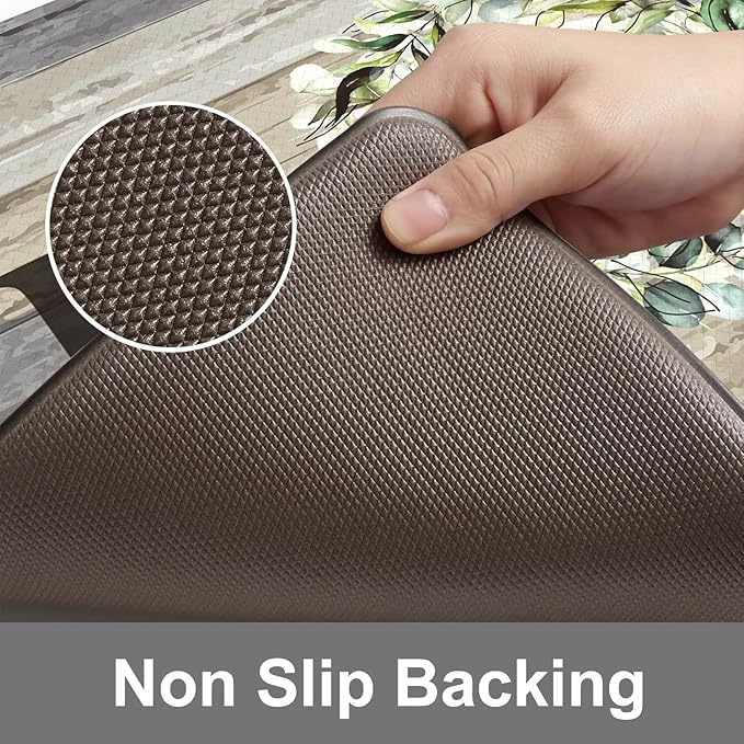 KIMODE Comfort Kitchen Mats Cushioned Anti Fatigue,Farmhouse Spring Kitchen Sink Rug Non Slip,Waterproof Memory Foam Standing Desk Mat for Office Home Doorway,20"x39",Grey