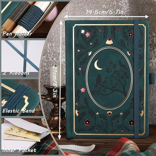 TIEFOSSI Bullet Dot Notebooks, A5 Hardcover Dot Journals for Writing Women, 160gsm Thick Paper, 190 Numbered Pages, for Planner Organization