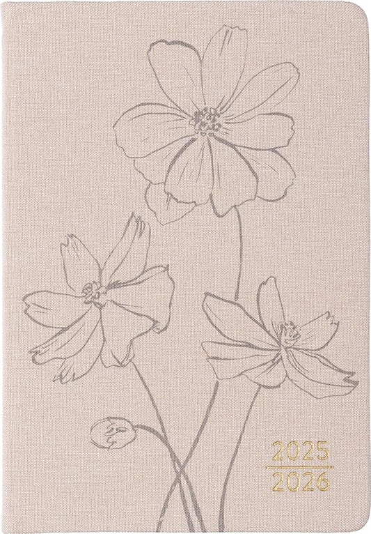 2025-2026 Eccolo 18 Month Linen Bound Planner, Monthly & Weekly Pages (5.25 x 7.75" - July 2025 - Dec 2026)