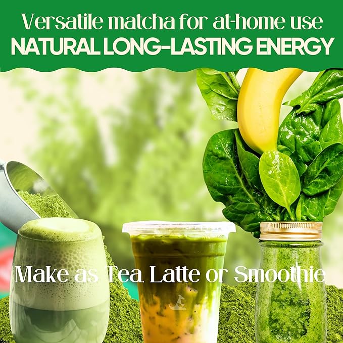 Matcha Supergreens Blend – Ceremonial Green Tea Powder with Spirulina, Alfalfa, Beets, Moringa & More | 70mg Caffeine, Zero Sugar – Functional Greens Formula (150g, 25 Servings)
