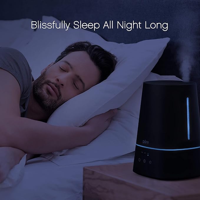 Pure Enrichment HUME Max - Easy Top Fill Ultrasonic Cool Mist Humidifier, 3.7 L (1 Gallon) Tank, 3 Mist Settings + Auto Shut-Off Timer - Ideal for Large Bedrooms, Baby Nurseries and Offices (Black)