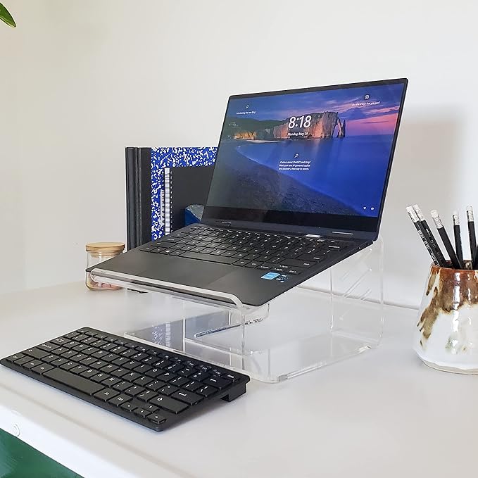 Vray Designs LLC- Acrylic Laptop Stand for Desk, Ergonomic Laptop Riser, Computer Stand for Laptops Compatible with 10-17" Notebook and MacBook, Stable Laptop Stand- Made in USA