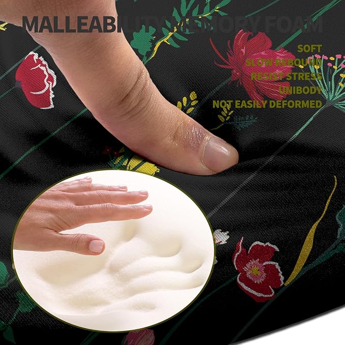 Hokafenle Ergonomic Mouse Pad Wrist Support, Terraced Slope Carpal Tunnel Wrist Pad for Mouse with Unibody Memory Foam, Wrist Rest Pain Relief Mousepad (Flower Vine, 11.8x7.9 in)