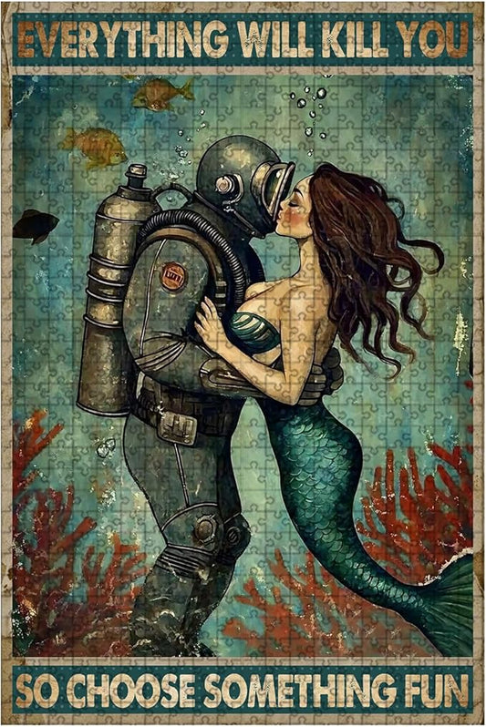 500 Piece Wooden Jigsaw PuzzleEverything Will Kill You So Choose Something Fun Adults & Kids Difficult Brain Teaser for Family Fun & Quiet Entertainment 20.4x15 Inch