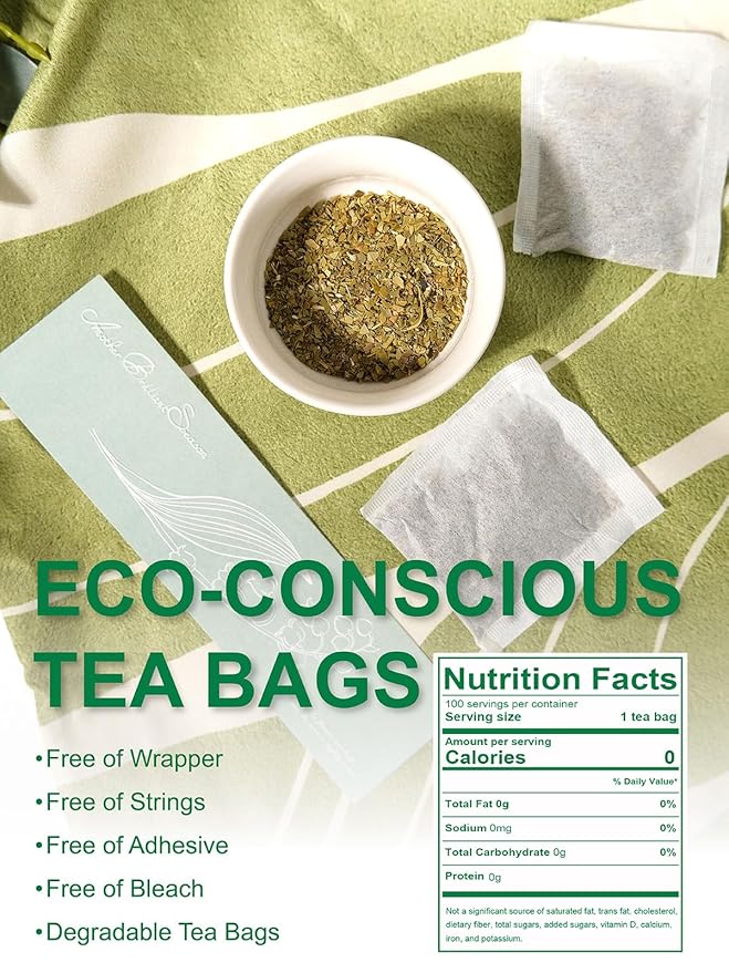 TeeLux Yerba Mate Tea Bags, Unsmoked Yerba Mate Tea, Rich in Antioxidant, Refreshing & Smooth Taste, Hot & Iced Tea, 100 Count