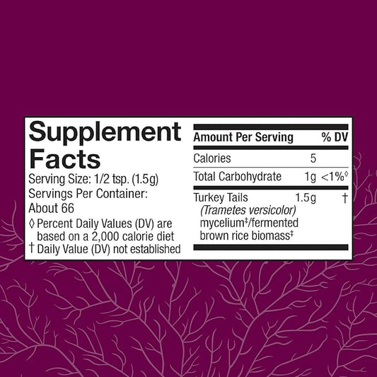 Host Defense Turkey Tail Mushroom Powder - Digestive Health & Immune Response Support Supplement - Mushroom Supplement for Gastrointestinal & Gut Microbiome Support - 3.5 oz (66 Servings)*