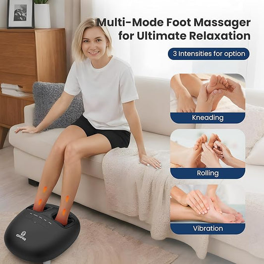 COMFIER Shiatsu Heated Foot Massager with Heat for Plantar Fasciitis Neuropathy, Deep Kneading Vibration Feet Massager for Mon Dad Men Women-Home Office Use
