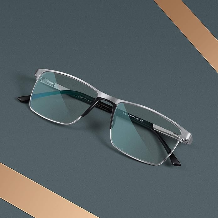 MERRY'S Fashion Blue Light Blocking Glasses - Reading Glasses Metal Frame Spring Hinge Readers for Men Eyeglasses