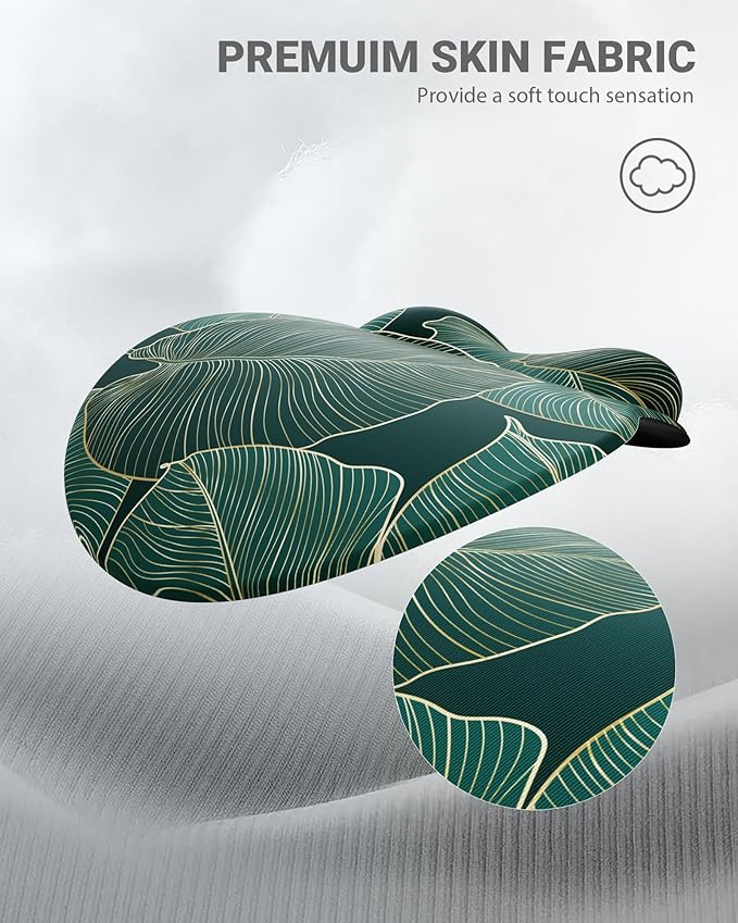 Ergonomic Mouse Pad Wrist Support, Comfortable Mouse Pad Wrist Rest, Relieve Wrist Pain Gel Mouse pad, Non-Slip Rubber Base Mousepad for Laptop, Computer(Green Leaf)