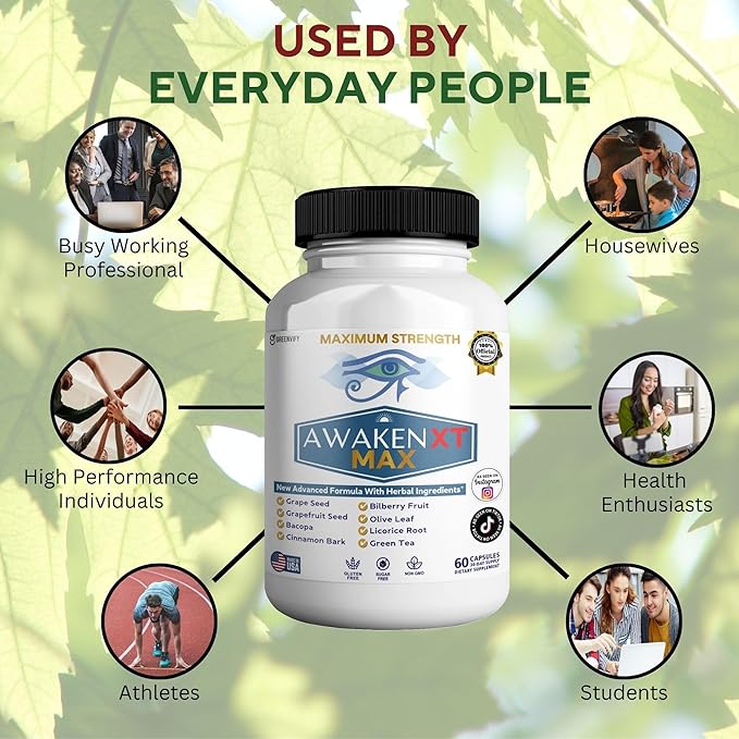 Awaken XT Max Nootropic Supplement, 60 Capsules, with Vitamins & Herbal Blend, 30 Day Supply (1)