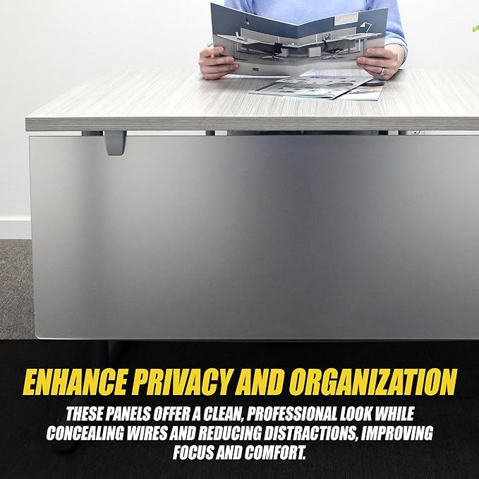 OBEX Table Mounted Modesty Panel Acrylic Desk Privacy Panel & Barrier for Office Cubicle, 24" x 42", Frosted