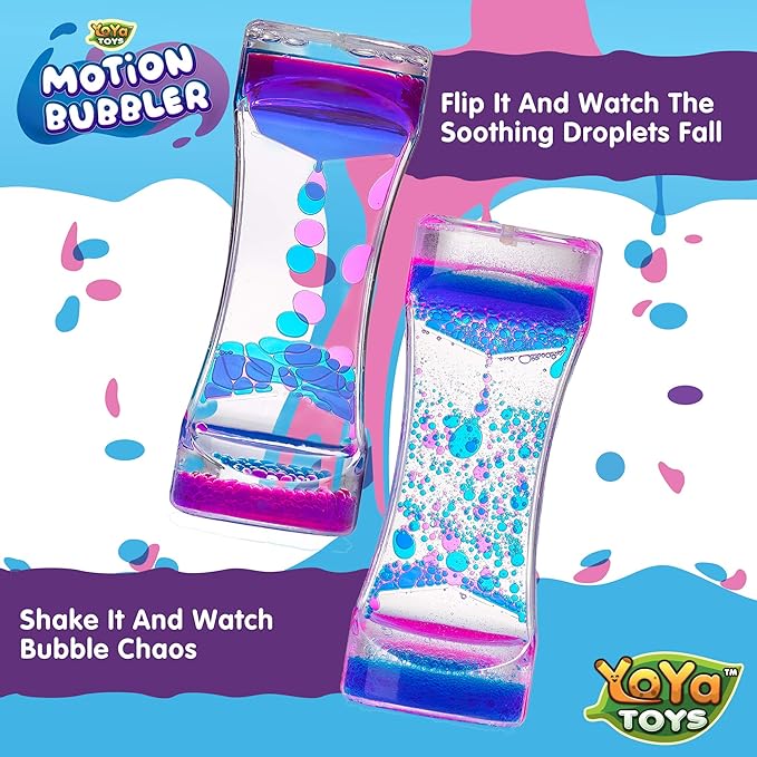 YoYa Toys Liquimo - Liquid Motion Bubbler 1 Pack - Sensory Fidget Toy for Kids & Adults - Hourglass Bubble Timer - Visual Desk Toy for Focus, Relaxation & Stress Relief