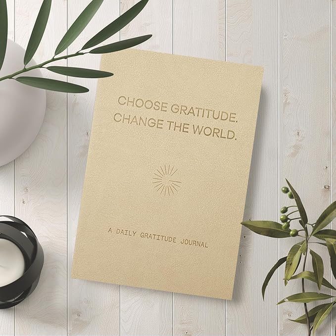 Gratitude Gifted 5-Minute Guided Gratitude Journal – Daily 180 Prompts, Self-Care & Mindfulness, Leather Hardcover, Undated to Foster Happiness, Wellness, Positivity for Men & Women