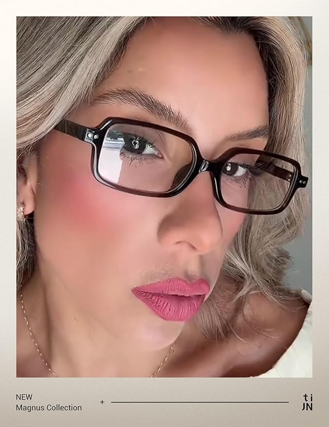 TIJN Olisa Blue Light Blocking Glasses for Women Men,Oval Glasses Frame Bluelight Glasses for Gaming/Computer/Screen