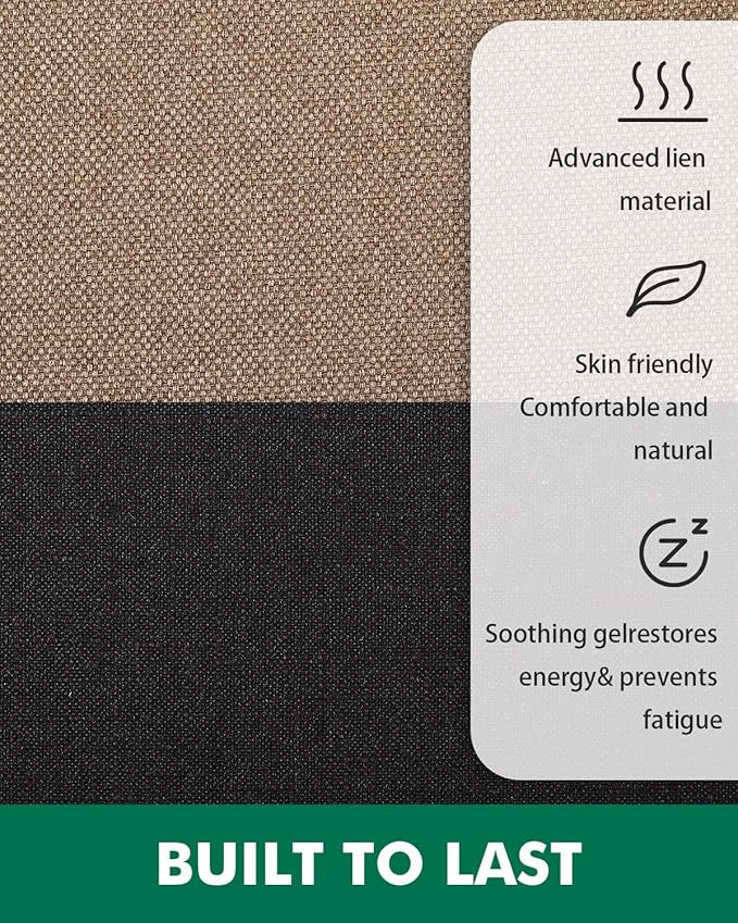 LUMI Anti Fatigue Cushioned Comfort Mats for Standing, 3/4 Thick Ergonomic Mats for Desk Office, Non-Slip, Ultra Soft, Memory Foam Rugs for Home, Kitchen, Laundry, 20"x48", Light Beige