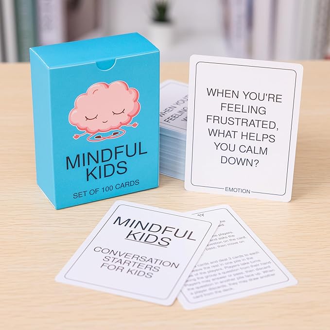 100 Mindfulness Conversation Starter Cards for Kids - Enable Meaningful Conversations with Kids