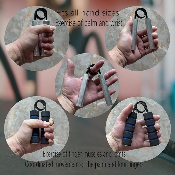Grip Strength Trainer, Metal Non-Slip Grip,Heavy Duty Grip Strengthener,Wrist Forearm and Hand Exerciser