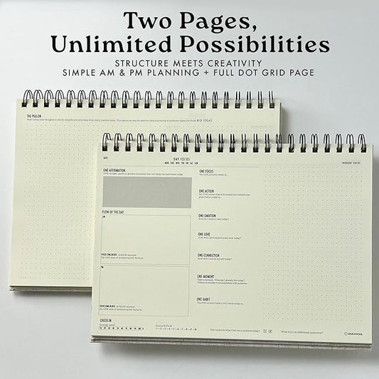 One Focus ADHD Notepad Planner: Undated Daily Desk Planner, Time Management, Focus, and Goal Setting – Mindfulness and Anxiety Relief for Neurodivergent Adults & Productivity Support, A4 size – Linen