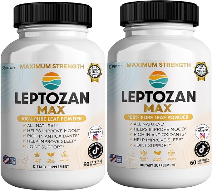 Leptozan Max, 800mg Horseradish Tree Moringa Supplement, 60 Veggie Capsules, 30 Day Supply (2)