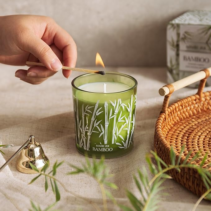 Aromatherapy Jar Candle - 6oz Soy Wax Candle - Infused with Bamboo Aroma - with Beautiful Keepsake Box Special