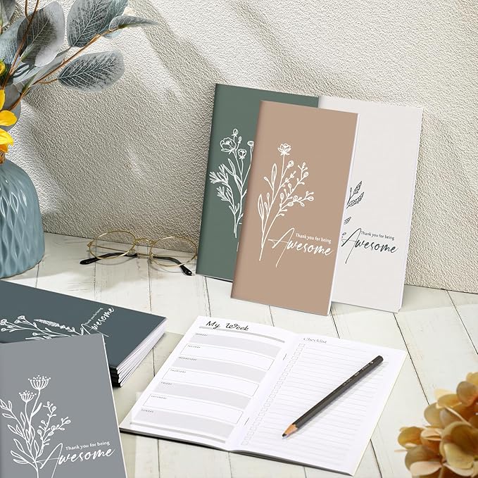 Qilery 30 Pcs Open House Gifts Bulk Habit Tracker Planner Bulk 2025 Pocket Calendars to Do List Weekly Goals Notepads for Employee Appreciation Housekeeping Teacher Welcome Gifts(Aesthetic Positive)