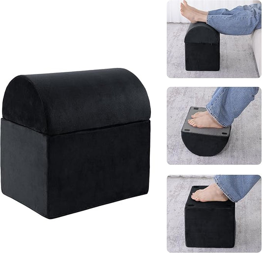 ROYALAY Adjustable Foot Rest for Under Desk at Work, Foot Stools for Under Office Desk, Ergonomic Leg Rest, Black