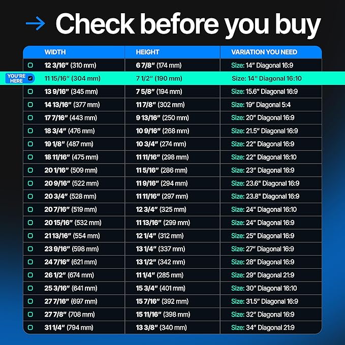 VINTEZ 14 Inch 16:10 Privacy Screen for Computer Monitor and Laptop - Anti Glare Protector Film Blue Light Filter Eye Protection - Computer Screen Privacy Shield, [1 Pack]