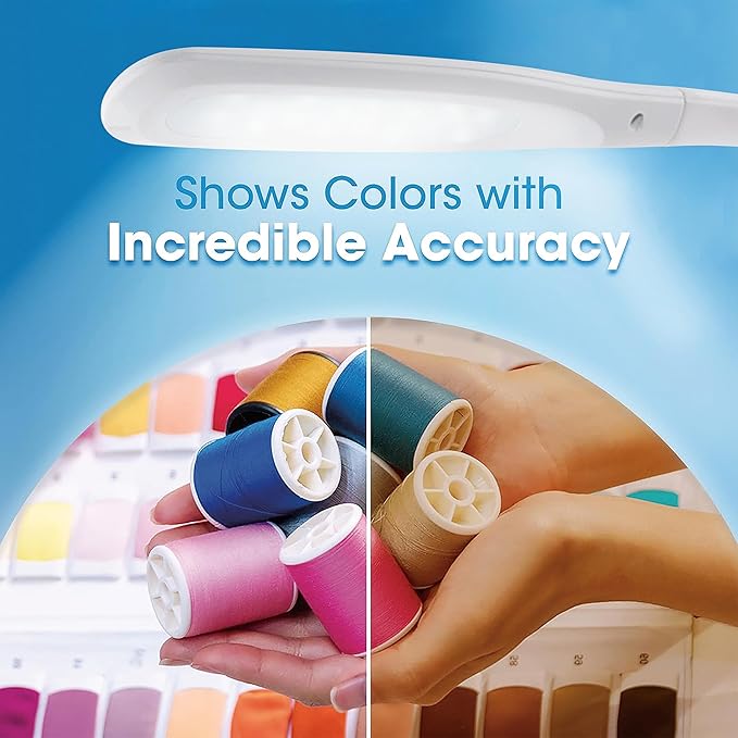 OttLite Creative Curves LED Desk Lamp with Adjustable Neck - Dimmable with 4 Brightness Settings & Energy Efficient Natural Daylight LEDs for Home Office, Computer Desk, & Dorms