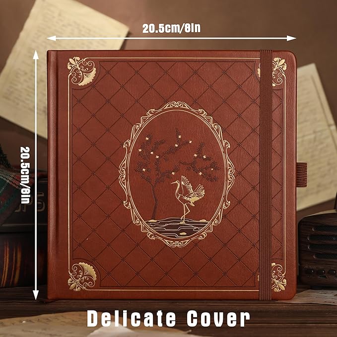 TIEFOSSI Dotted Journal Notebook, Dot Grid Notebook for Women Men, Hardcover PU Leather Journal, 160 GSM Thick Paper, 160 Numbered Pages with Gold Edges, 8 x 8 Square Diary