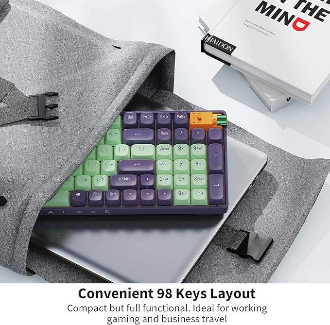 R100 Wireless Mechanical Keyboard, G Pro 3.0 Yellow Switch, Hot Swappable Wired/Bluetooth/2.4G Wireless Keyboard with RGB Light for Windows & Mac, PBT Keycaps, Starry Cyan