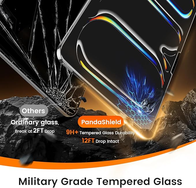 PandaShield 2 Pack Screen Protector for iPad Pro M4 [13 inch] 7th Gen.(2024),9H+ Tempered Glass film with Easy-Install box,Apple Pencil Compatible,Bubble Free,HD Clarity,Scratch Resistant