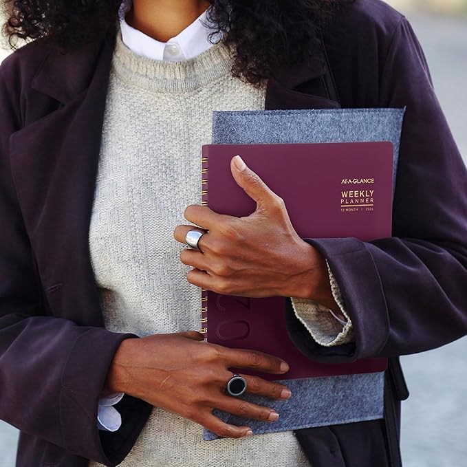 AT-A-GLANCE 2026 Appointment Book Planner, Weekly & Monthly, 8.25" x 11", Large, Half-Hourly, Contemporary, Purple (70940X1426)