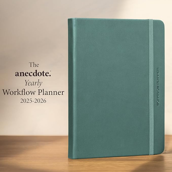 Anecdote 2026 Planner: 52 Week Daily Planner, Yearly, Monthly & Weekly Workflow for Planning Your Success – Vegan Leather Hardcover, Start Anytime & Achieve your Goals - Dutch Blue