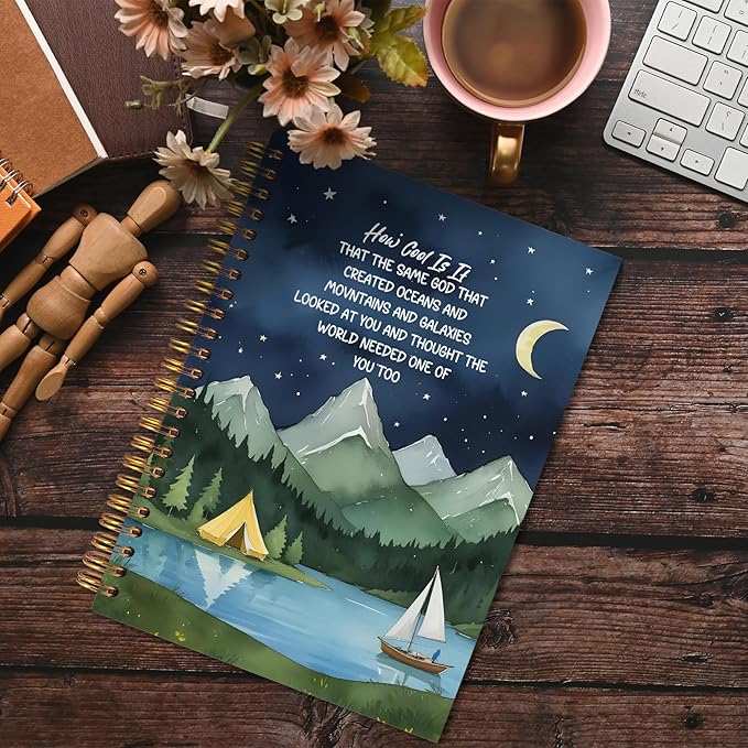 Inspirational Christian Notebook, How Cool Is It That the Same God Motivational Bible Journal, Prayer Journal for Women Men, Church Notes Journal, Spiral Notebooks 5.5x8.3 Inch