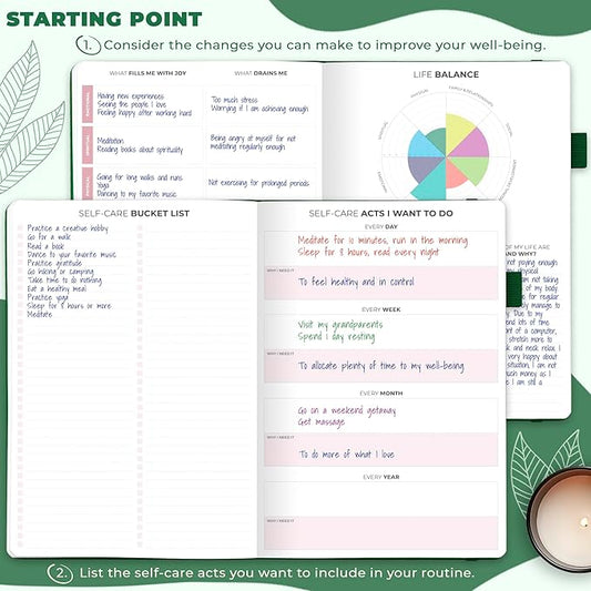 Clever Fox Self-Care Journal – Wellness & Daily Reflection Notebook – Mental Health & Personal Development – Self-Care, Meditation & Mood Journal for Women & Men – Large (Forest Green)