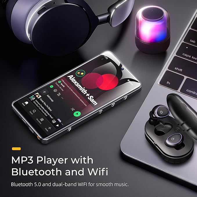 G7 Pro MP3 Player with Dual Cameras, Android 13, 3GB RAM+32GB ROM, Bluetooth 5.0, WiFi, 5.2" Touchscreen, Spotify, MP4 Music Player with Speaker, YouTube, Audible, 160GB Expandable