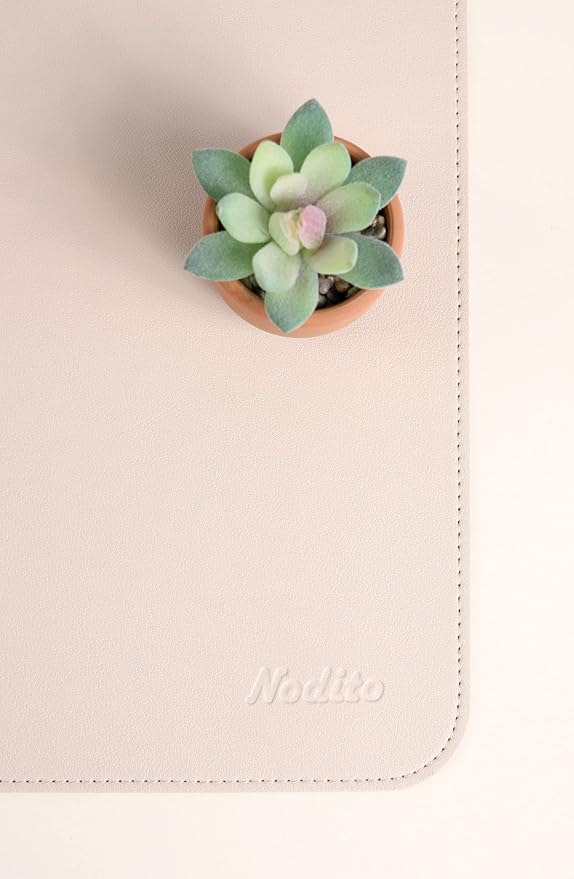 Dual-Sided Leather Desk Pad,Blotter for Laptop Computer,Mouse Pad,Writing,Drawing,Arts and Craft Mat (17"x35", Beige/Brown)