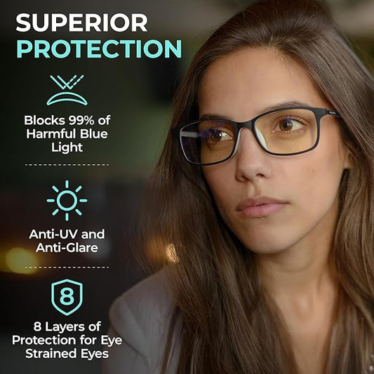 Prospek Reading Glasses With Blue Light Protection, ARCTIC (+0.5 Diopters) For Women and Men, High Optical Quality Lenses