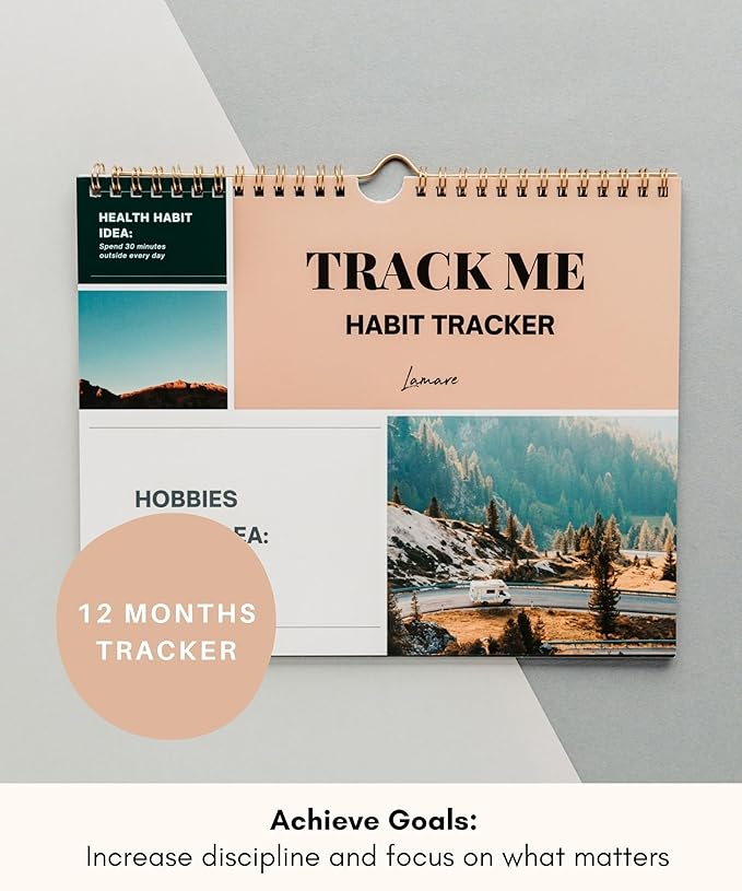 Lamare Habit Tracker Calendar – Premium Daily Habit Tracker Journal and Goal Board, Workout Motivation & Productivity Tool