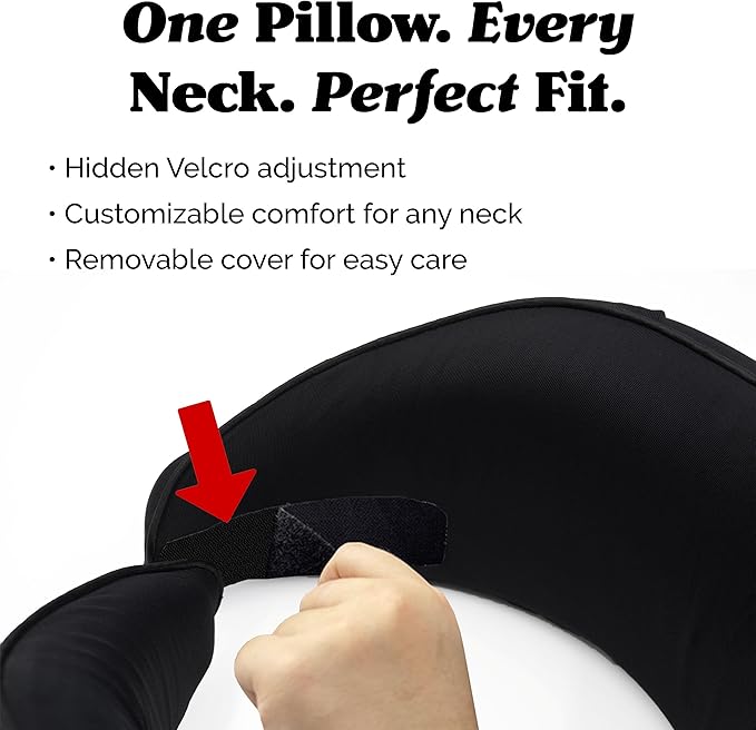 Memory Foam Travel Neck Pillow – Ergonomic 360° Head & Neck Support for Airplanes, Car & Home – Compact Washable Cover, Carry Bag & Earplugs – Best Neck Pillow Airplane, Travel Pillow for Long Flights