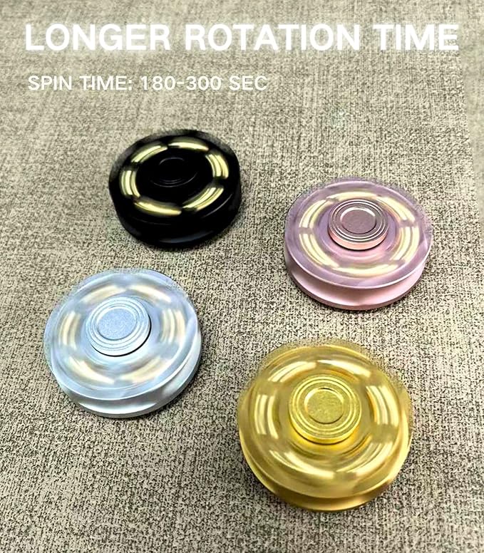 Alloy Metal Fidget Spinners,High-Speed Bearing & Weight Adjustable,Stress Relief Fidget Toys Adults (Black)