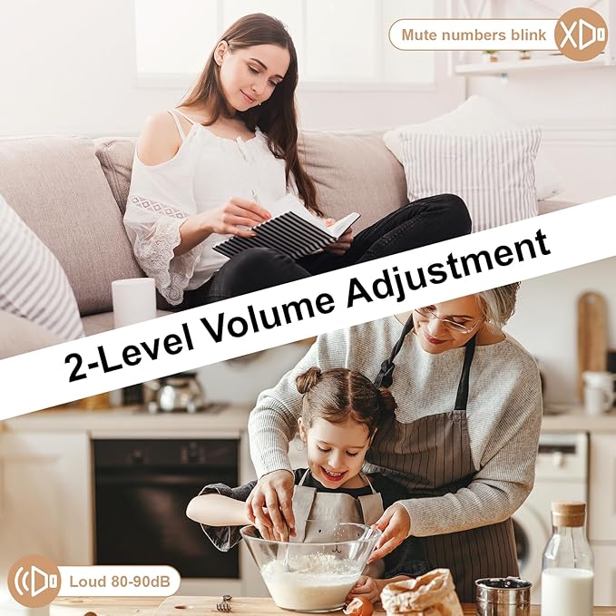 AVINIA Desk Timer for Productivity Magnetic Digital Kitchen Timer Rechargeable Fabric Mesh Cover 99 Mins Countdown/Count Up Stylish Efficana Konah Home Timmer for Cooking-Black