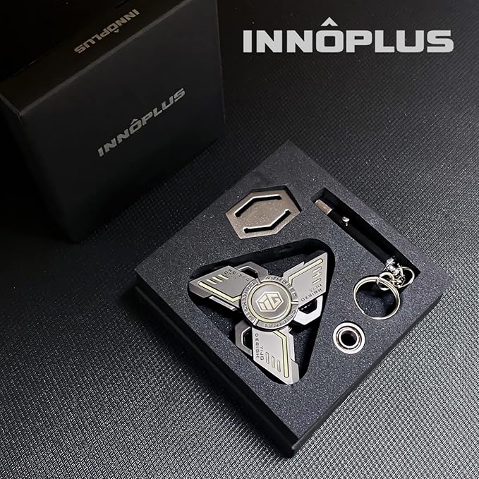 INNÔPLUS Fidget Spinner, Fidget Spinners Cool, Fidget Spinners for Adults, Stress Anxiety ADHD Relief Figets Toy, Fidget Light Up Spinner, Metal Finger Hand Spinner Toy with Luminous Light