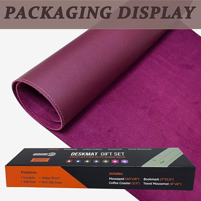 Iconic Pro Solo Trading Card Game Mat | 24"x14" | Carrying Tube Included | Non-Slip Base (40”x16”, Gift MAT -MAHAGANY)