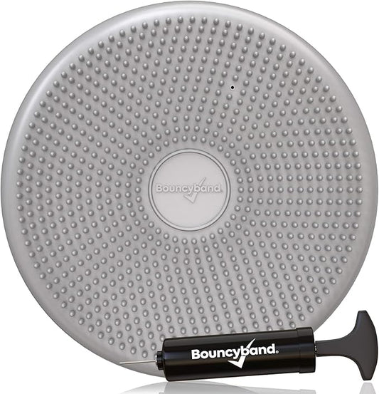 Bouncyband – Wiggle Seat – Silver, 13” D – Large Sensory Cushion for Kids Ages 6-18+ – Promotes Active Learning, Improves Student Productivity, Includes Easy-Inflation Pump