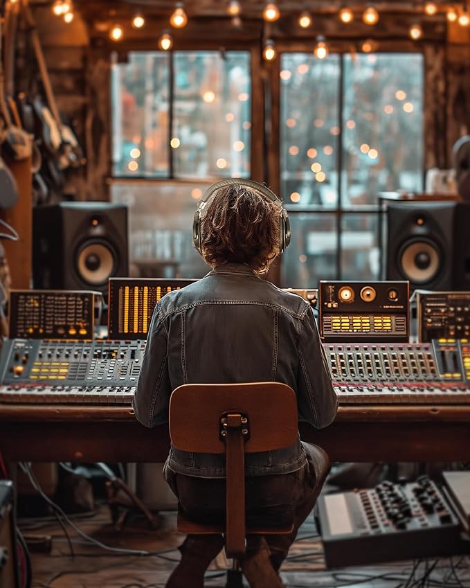 Over Ear Wired Headphones MR810, Studio Monitor Headset with Closed Back Design Flexibale Professional Stereo Headphone with 3m Cable for Studio Monitering, Recording, Podcasting (Black)