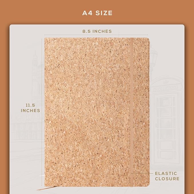 BEECHMORE BOOKS Blank Sheet Music Notebook – A4 8.5x11.5 for Songwriters, Musicians & Composers, 156 Thick 120gsm Pages, 10-Staff Perforated Sheets, Vegan Leather Hardcover, Elastic Closure, Gift Box