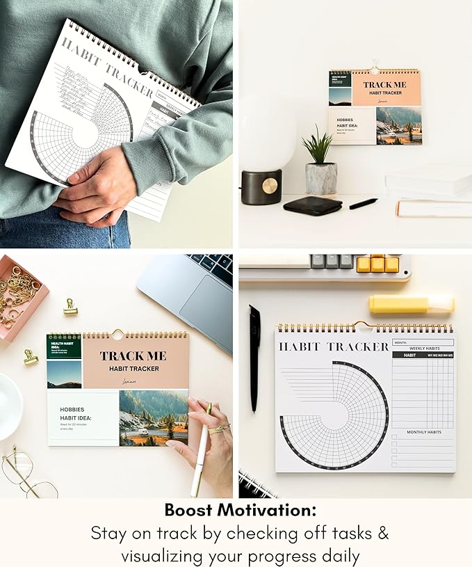 Lamare Habit Tracker Calendar – Premium Daily Habit Tracker Journal and Goal Board, Workout Motivation & Productivity Tool