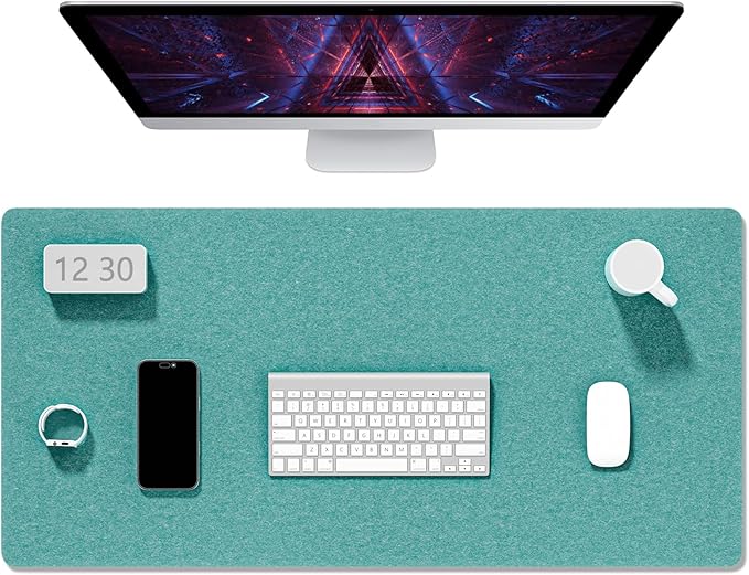 Auhoahsil Felt Desk Mat, Minimalist Large Mouse Pad XXL 35.5 x 15.7 in, Desk Matt for Desktop, Keyboard, Laptop, Computer, Office, Work from Home, Gaming, Dark Green